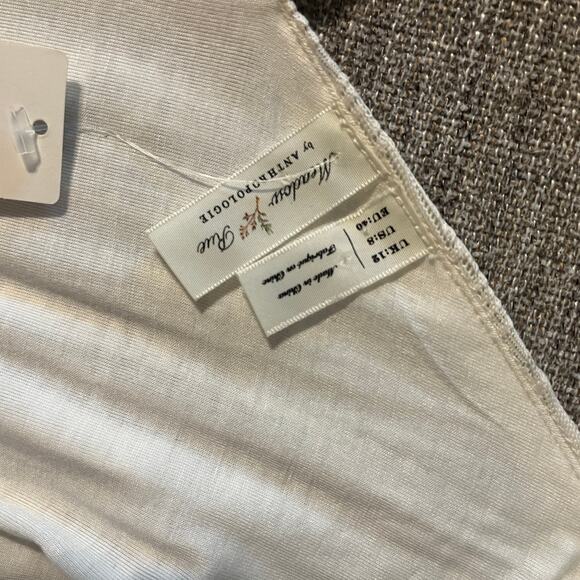 Anthropologie Meadow Rue Prespa Pleated Sleeveless V-Neck Tank Dress Ivory Sz 8 - Picture 6 of 10